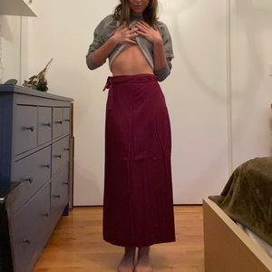 Burgundy wrap skirt